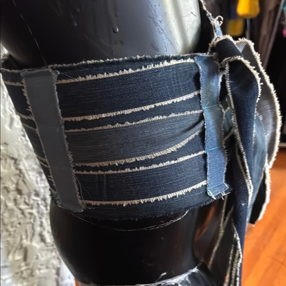 Striped Denim Waist Belt - Picture 4 of 5